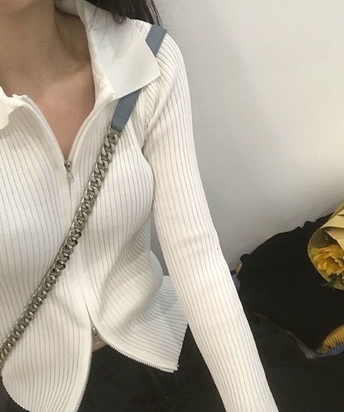 roomy ニット セーター フロントジップニット レディース メンズ