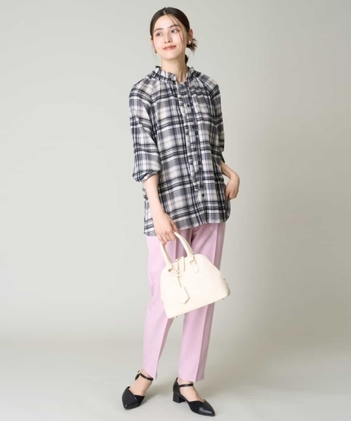 ブラウス シャツ フリルボウタイブラウス レディース Newlyme ブラウス シャツ ラッフルフリルボウタイブラウス