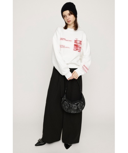 トレーナー スウェット 「WEB限定カラーあり」PHOTO LOGO SW TOPS フォト ロゴ スウェット トップス レディース SLY（スライ）の「【WEB限定カラーあり】PHOTO LOGO SW TOPS