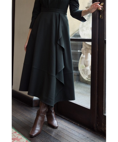 Herlipto Grand Twill Ruffled Dress ワンピース