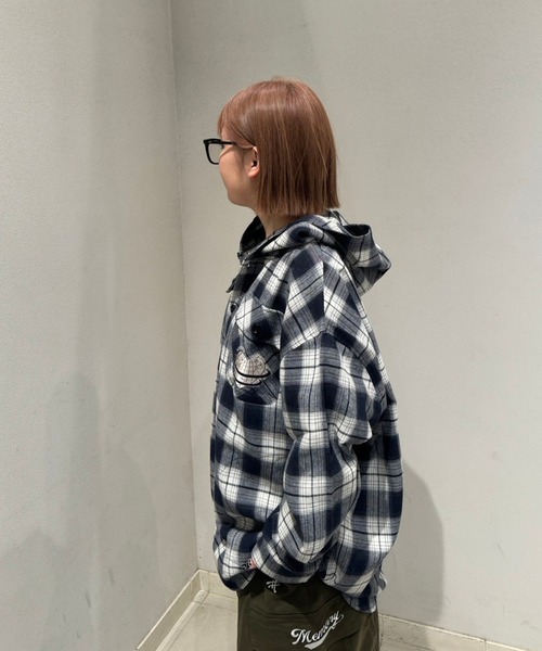 MEMORY パーカー 「MEMORY」オンブレチェック シャツパーカー / Ombre