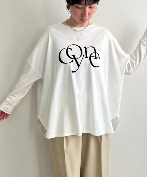 tシャツ ポンチョシルエットロゴロンT レディース