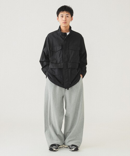 BEAMS ブルゾン アウター バックサテン レイヤード M-65 メンズ