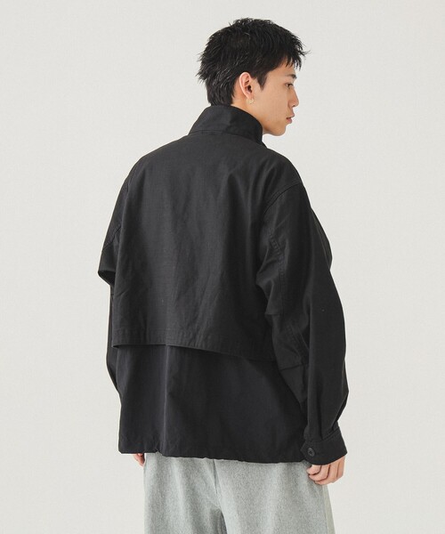 BEAMS ブルゾン アウター バックサテン レイヤード M-65 メンズ