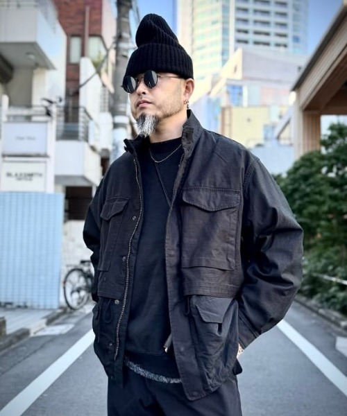 新品 BEAMS 25SS バックサテン レイヤード M-65 ブルゾン L BEAMS（ビームス）バックサテン レイヤード M-65 ブルゾン