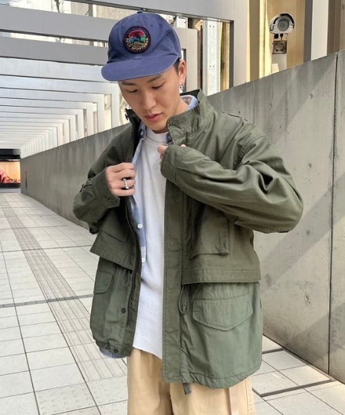 BEAMS ブルゾン アウター バックサテン レイヤード M-65 メンズ