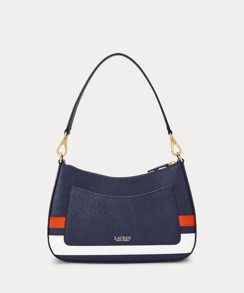 LAUREN RALPH ショルダーバッグ バッグ ストライプド レザー 