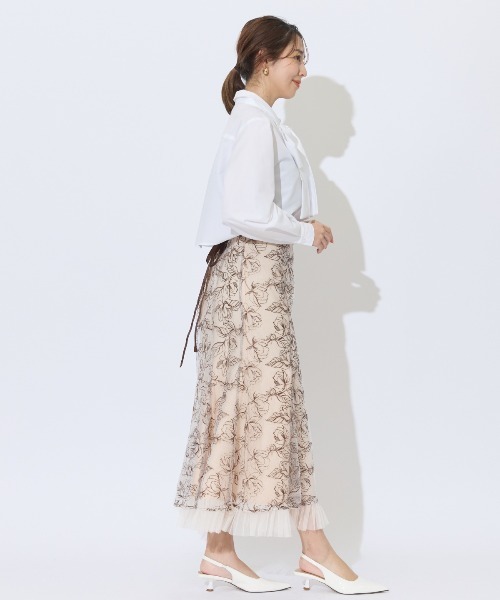 AND COUTURE スカート チュールヘムフローラルスカート