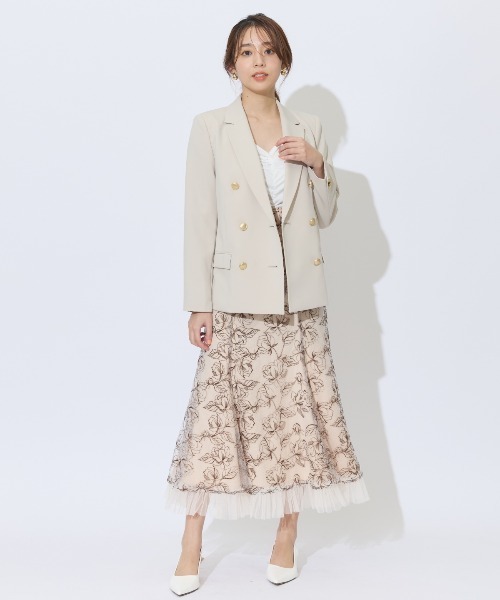 And Couture スカート チュールヘムフローラルスカート