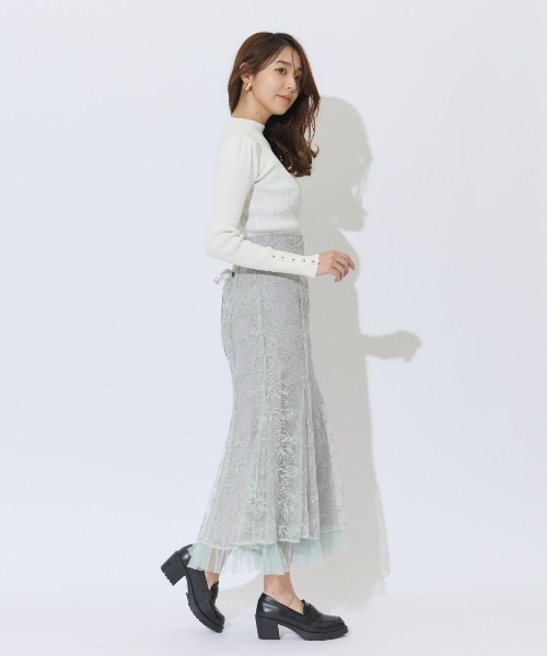 And Couture スカート チュールヘムフローラルスカート