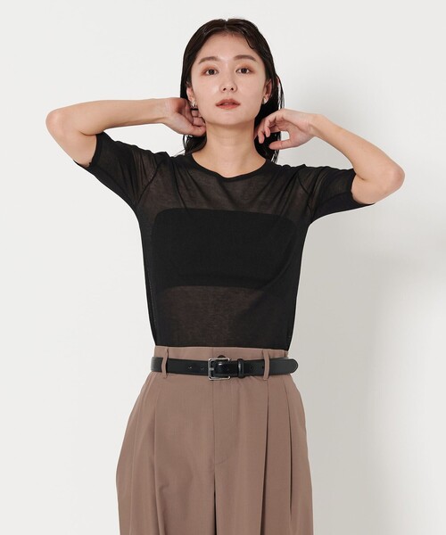 ニット セーター 「MARW UNITED ARROWS」5分袖 シアー ニット レディース MARW UNITED ARROWS ニット セーター 「MARW ARROWS」5分袖