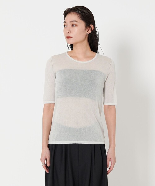 ニット セーター 「MARW UNITED ARROWS」5分袖 シアー ニット レディース MARW UNITED ARROWS ニット セーター 「MARW ARROWS」5分袖