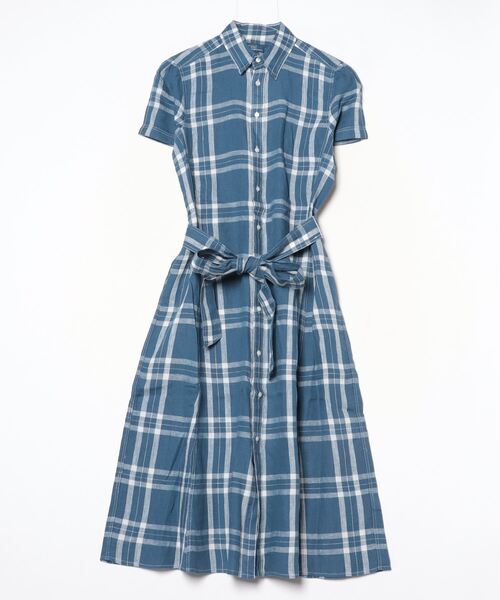 POLO RALPH LAUREN シャツワンピース チェック リネン ショート