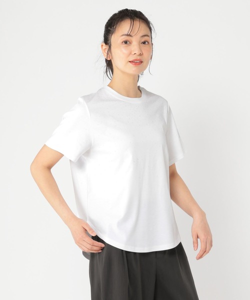 tシャツ 「ウタオ」キラキラストーンカットスリーブ レディース