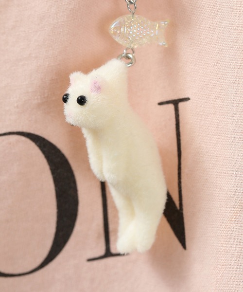 チャーム にゃー つままれ子猫 キーホルダー レディース : ZOZOTOWN
