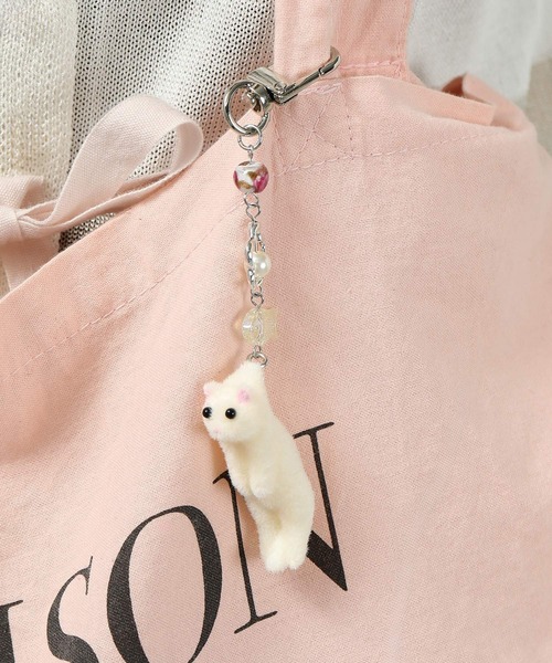 チャーム にゃー つままれ子猫 キーホルダー レディース : ZOZOTOWN