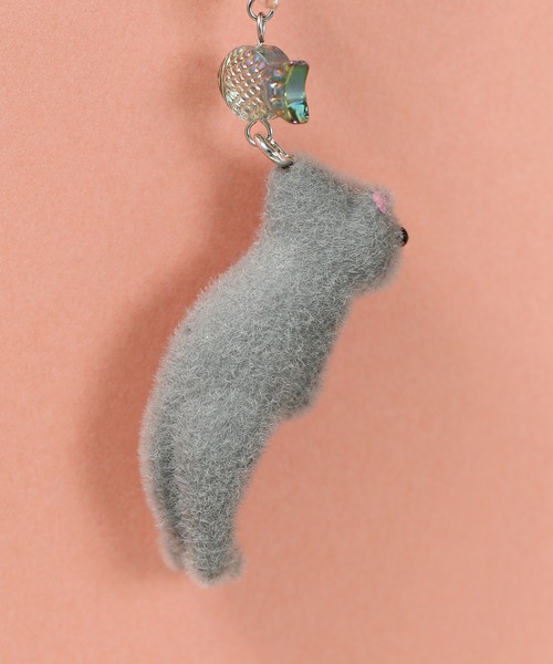 チャーム にゃー つままれ子猫 キーホルダー レディース : ZOZOTOWN