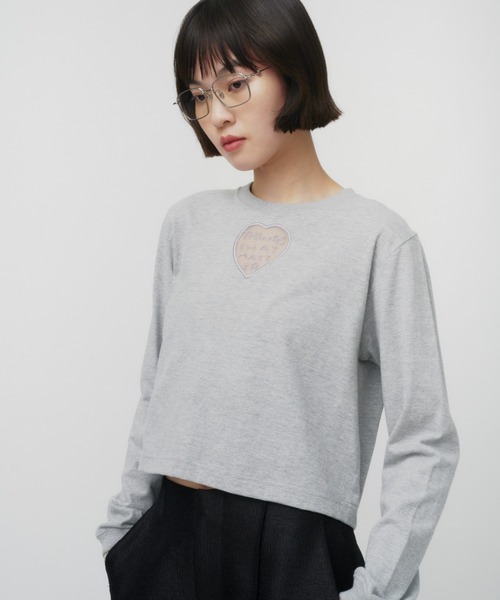 tシャツ TONDABAYASHI RAN × HEART CROPPED LONG SLEEVE T-SHIRT / ハートクロップドロングスリーブ