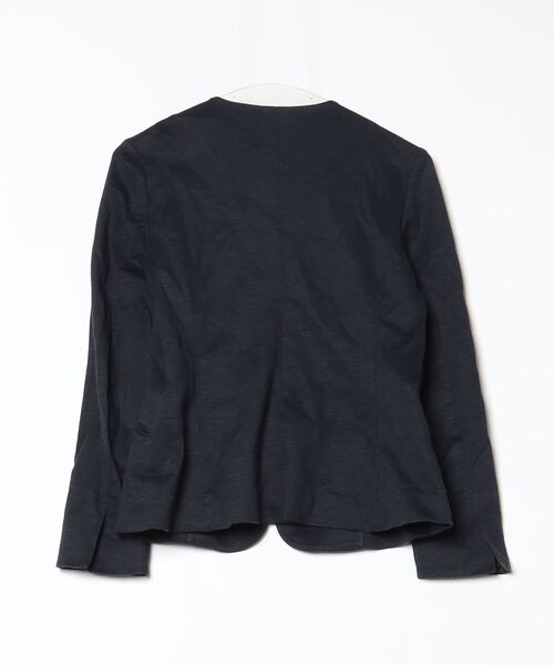GREEN LABEL RELAXING ノーカラージャケット 38 ネイビー green label relaxing 「green relaxing」 ノーカラージャケット