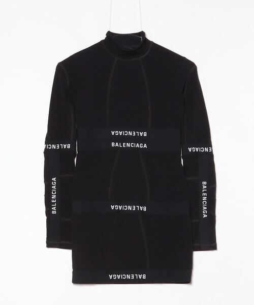 BALENCIAGA ブラック ひざ丈ワンピース 長袖 BALENCIAGA 「BALENCIAGA」 長袖ワンピース - ブラック