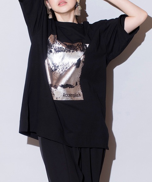 「OSMOSIS」 半袖Tシャツ ONE SIZE ブラック レディース