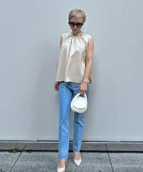 「JENNE」 ノースリーブブラウス MEDIUM ネイビー レディース JENNE」 ノースリーブブラウス LARGE ネイビー レディース