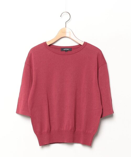 「UNTITLED」 7分袖ニット 02 ピンク系その他 レディース