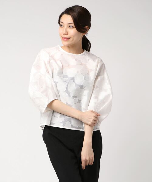 DRAWER 「Drawer」 半袖ブラウス 36 ブラック レディース