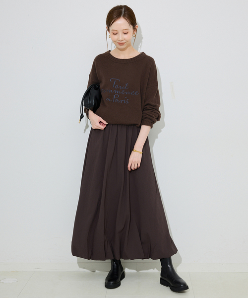 「SLOBE IENA」 長袖ニット - ブラウン レディース slobe ienaスローブイエナ（レディースニット、セーター）（色