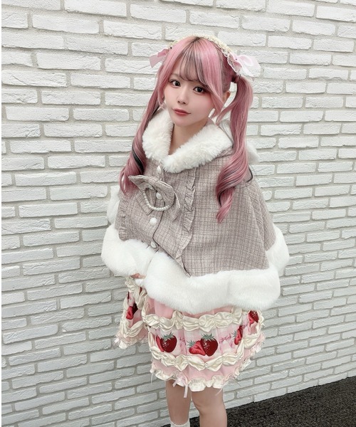 Ank Rouge（アンクルージュ） ポンチョ ネコちゃんキラキラツイード