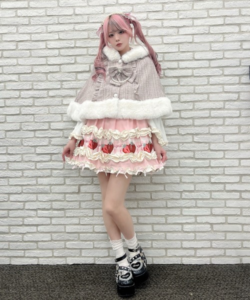 Ank Rouge（アンクルージュ） ポンチョ ネコちゃんキラキラツイード