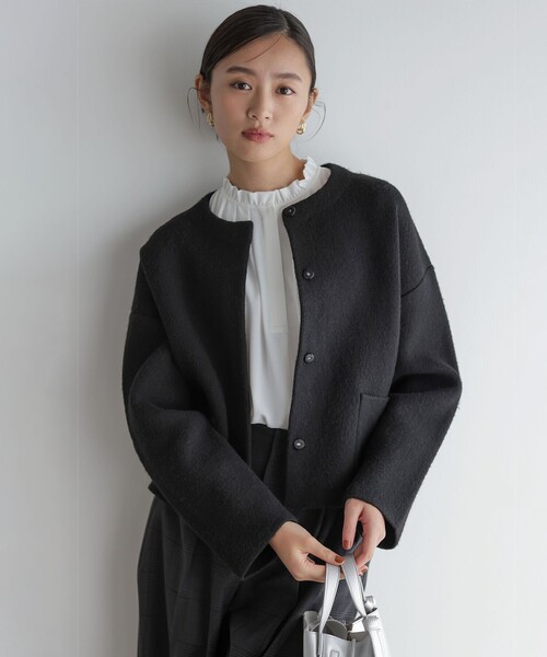 ジャケット・アウター Kumiko 組曲（KUMIKYOKU） ジャケット ノーカラージャケット プレーティング