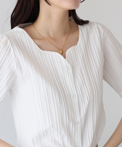 「BLUEEAST」 半袖ブラウス MEDIUM ベージュ レディース_画像5