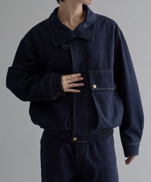 epnok デニムジャケット gジャン ハイネックデニムジャケット メンズ