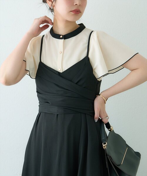 「natural couture」 ノースリーブブラウス FREE チャコールグレー レディース_画像2