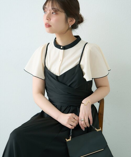 「natural couture」 ノースリーブブラウス FREE チャコールグレー レディース_画像3