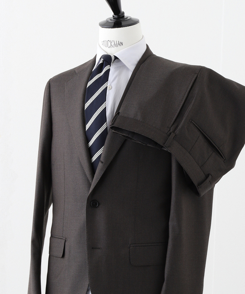 極美品　アーバンリサーチ　ロロピアーナ生地　スーツ　ブラウン　ストライプ Loro Piana Fabric】365 通年スーツ（ネイビー