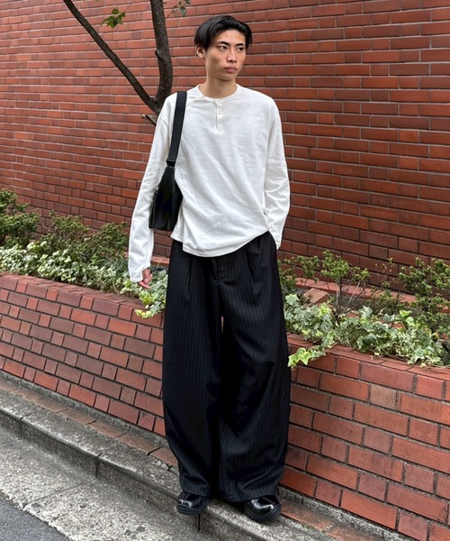 Chikashitsu+（チカシツプラス） ヘンリーネック tシャツ メンズ