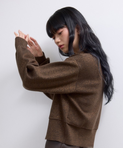 ADAM ET ROPE'（アダムエロペ） カーディガン 「WEB限定」ラメニット