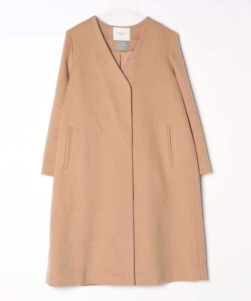 新品　アーバンリサーチ　DOORS ウールノーカラーコート　ベージュ　ONE URBAN RESEARCH DOORS（アーバンリサーチドアーズ） ノーカラーコート