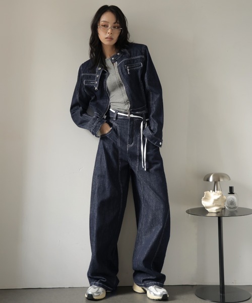 ULYSSES セットアップ 「セットアップ」デニムライダースジャケット