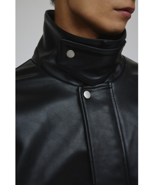 STYLEMIXER（スタイルミキサー） 革ジャン ライダース リブカラー