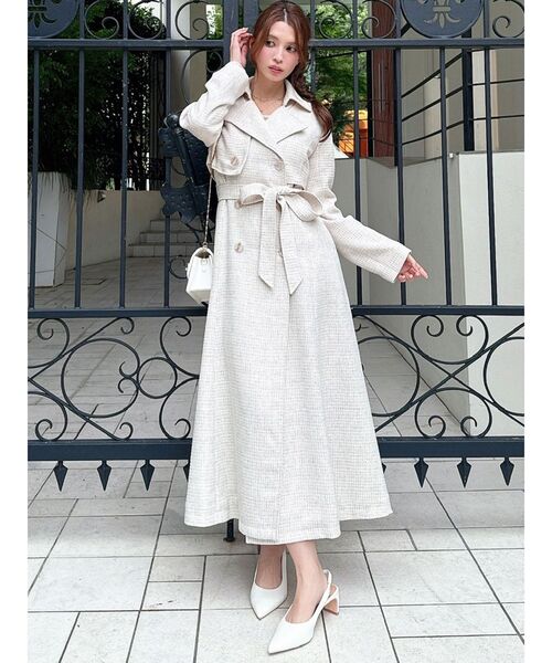 RESEXXY（リゼクシー） トレンチコート コート 2WAYツイードレイヤード