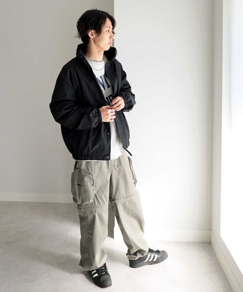 「GeeRA」 「hoodtown」ナイロンブルゾン MEDIUM オリーブ レディース_画像8