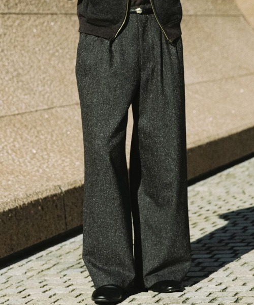 LIDnM（リドム） スラックス SILK NEP WOOL PANTS メンズ : ZOZOTOWN