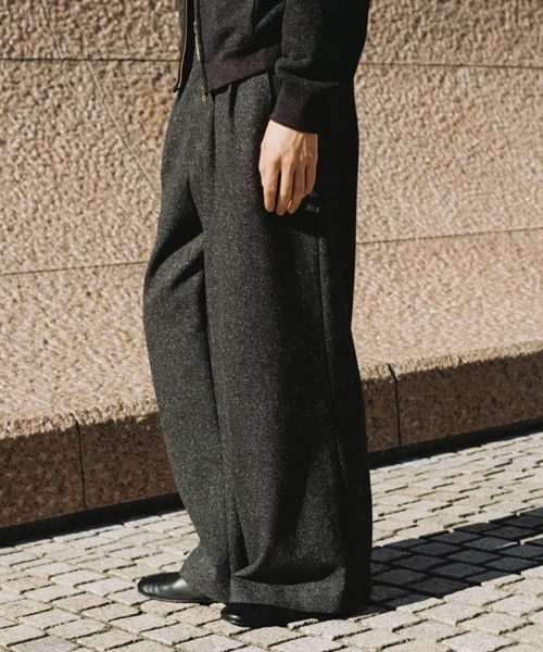 LIDnM（リドム） スラックス SILK NEP WOOL PANTS メンズ : ZOZOTOWN