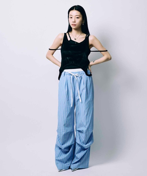 led.tokyo イージーパンツ 1 ブルー レディース : ZOZOTOWN Yahoo!店