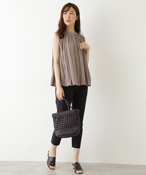「NATURAL BEAUTY BASIC」 ノースリーブブラウス MEDIUM ベージュ レディース_画像3