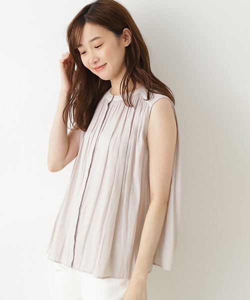 「NATURAL BEAUTY BASIC」 ノースリーブブラウス MEDIUM ベージュ レディース_画像9