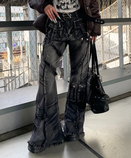 lilful ジーンズ デニム デニムパンツ 「26年春夏新作」Y2K ウォッシュ